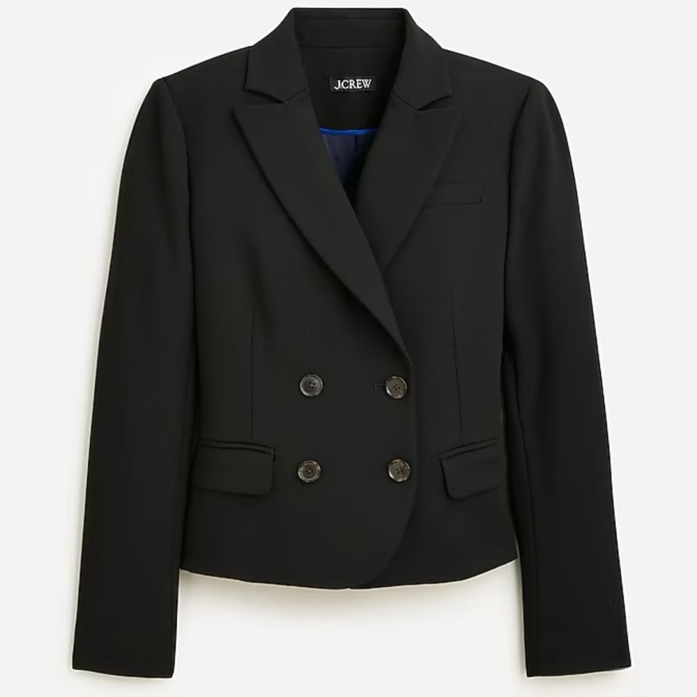 J. Crew Slim-fit double-breasted blazer in four-season stretch black 4